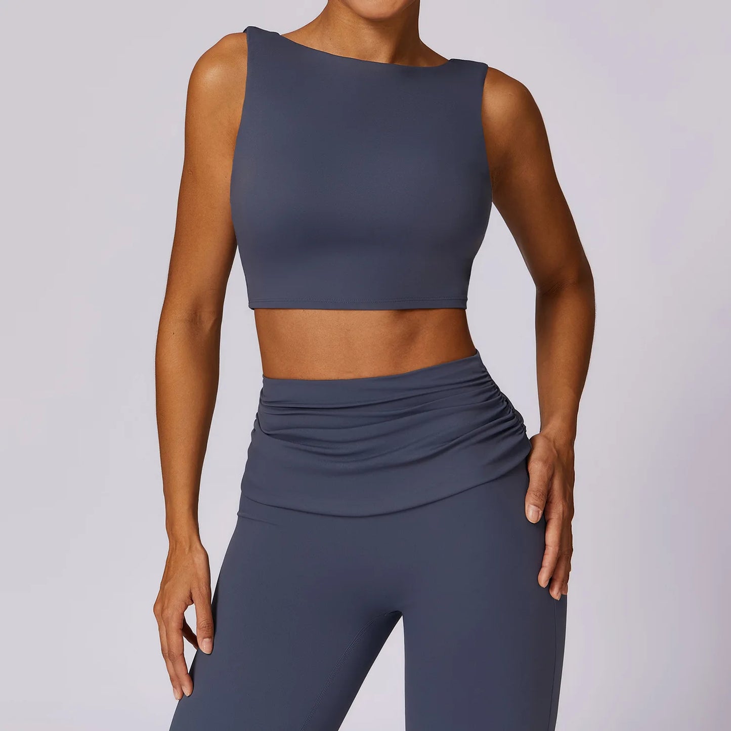 Women's Open Back Slim Fit Fitness Crop Tank Top