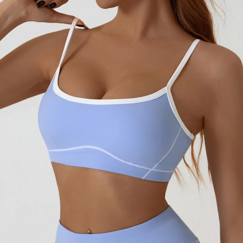 Women's Thin Strap High Support Impact Push-up Sports Bra