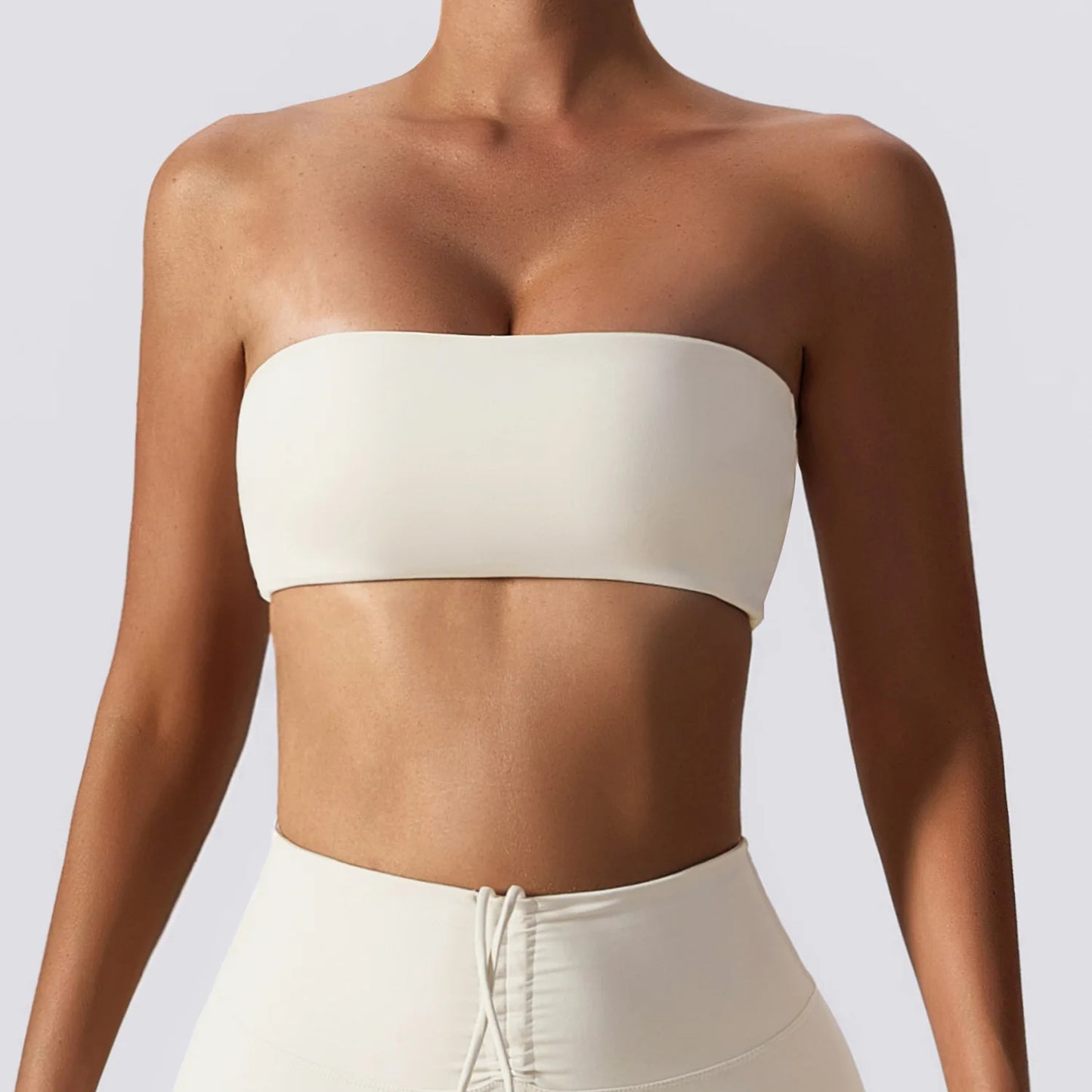 Women's Strapless Sports Bra Gym Top