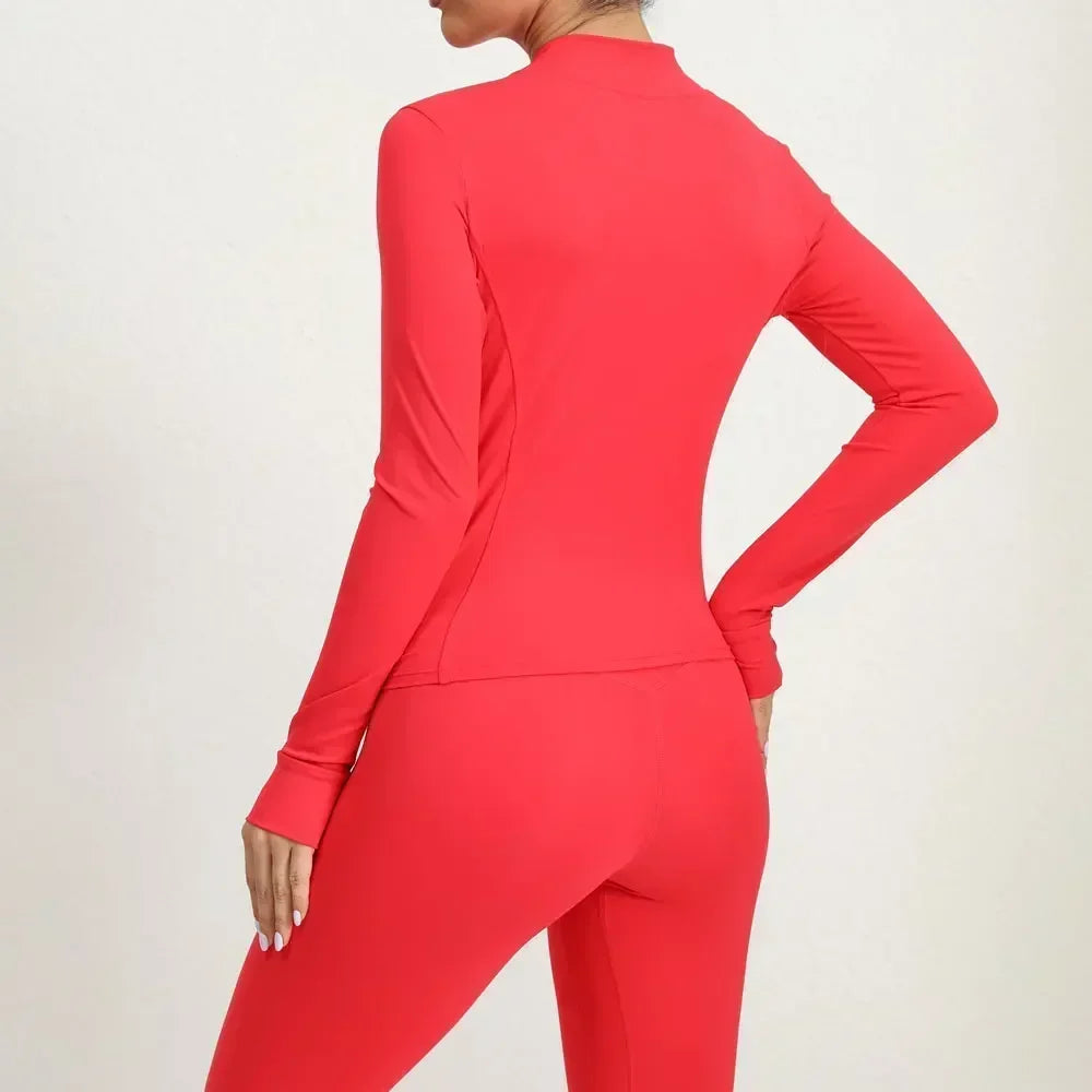 Women's Tight Activewear Jacket with Zipper
