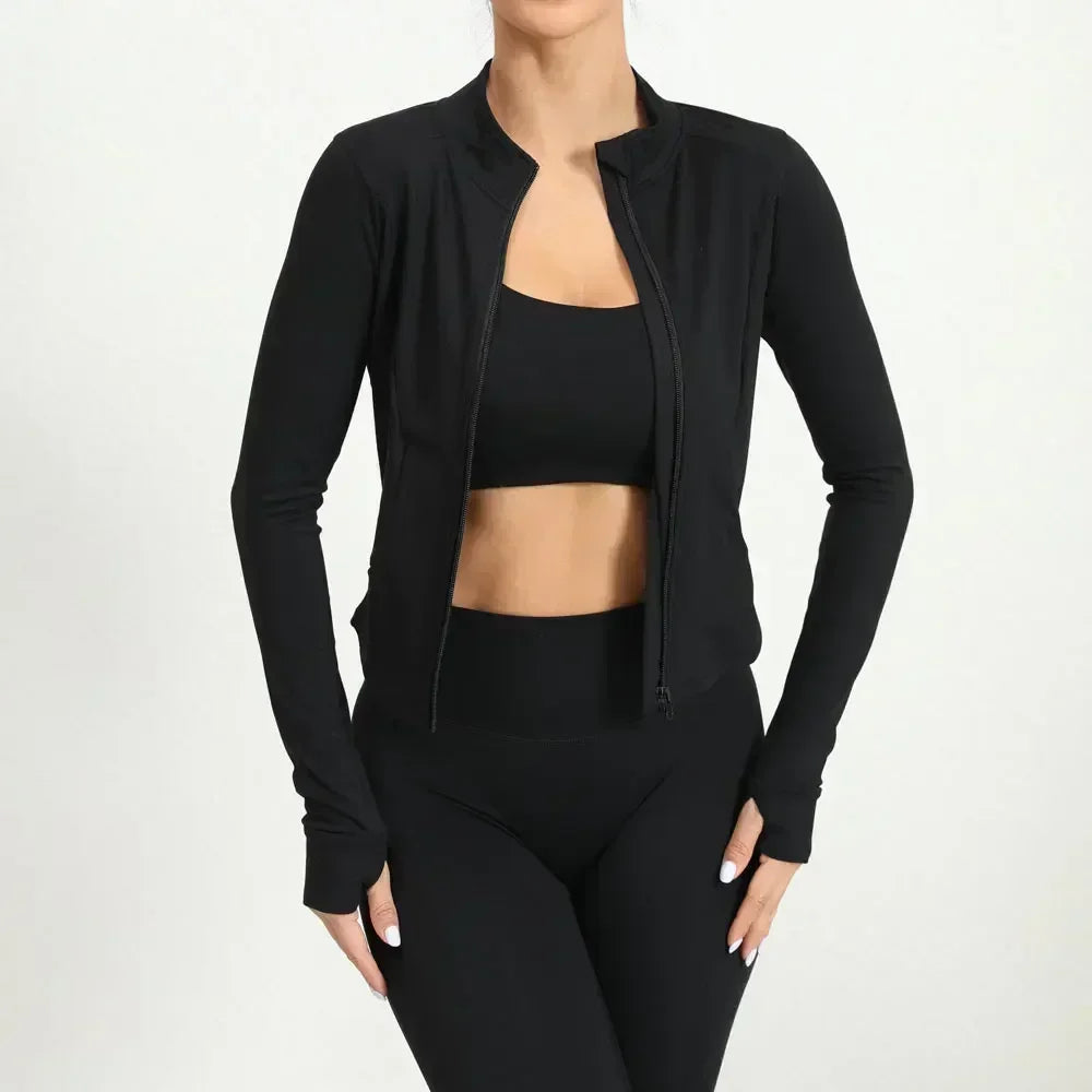 Women's Tight Activewear Jacket with Zipper