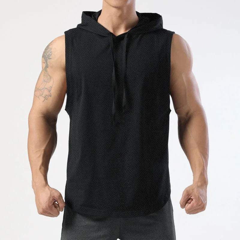 Men's Hooded Sleeveless Workout Tanktop