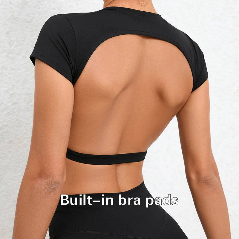 Womens Open-Back Crop Top