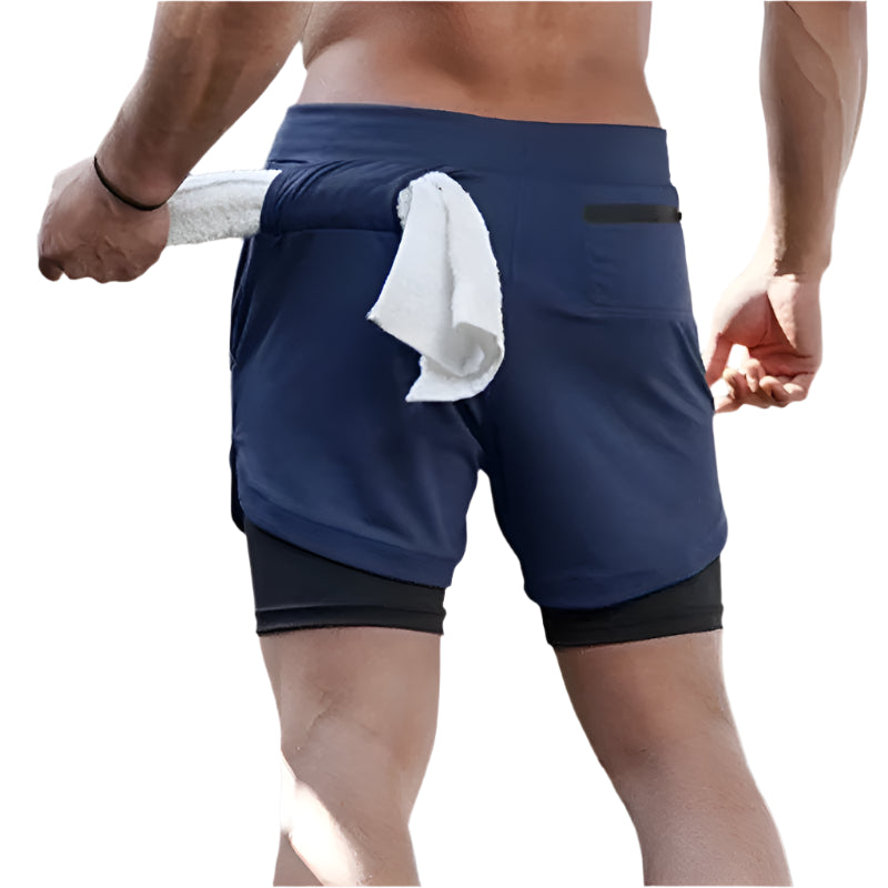 Men's 2 In 1 Quick Dry Gym Workout Shorts