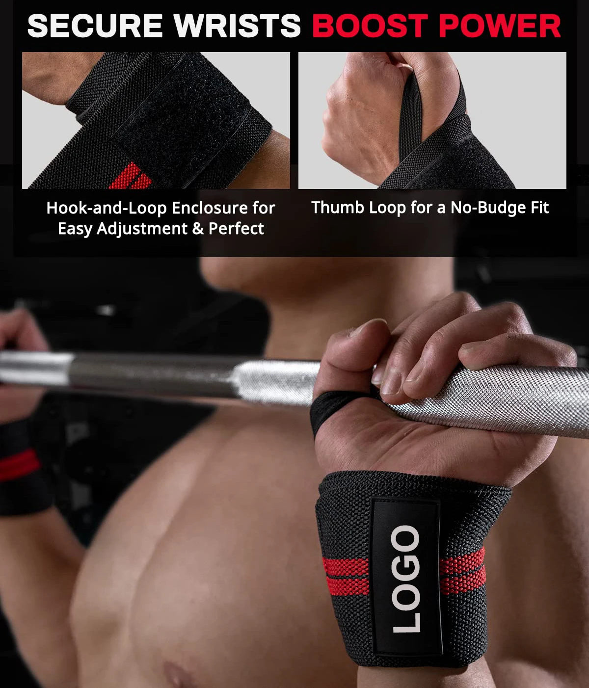 1 Pair Wristband Wrist Support Brace Straps For Extra Strength