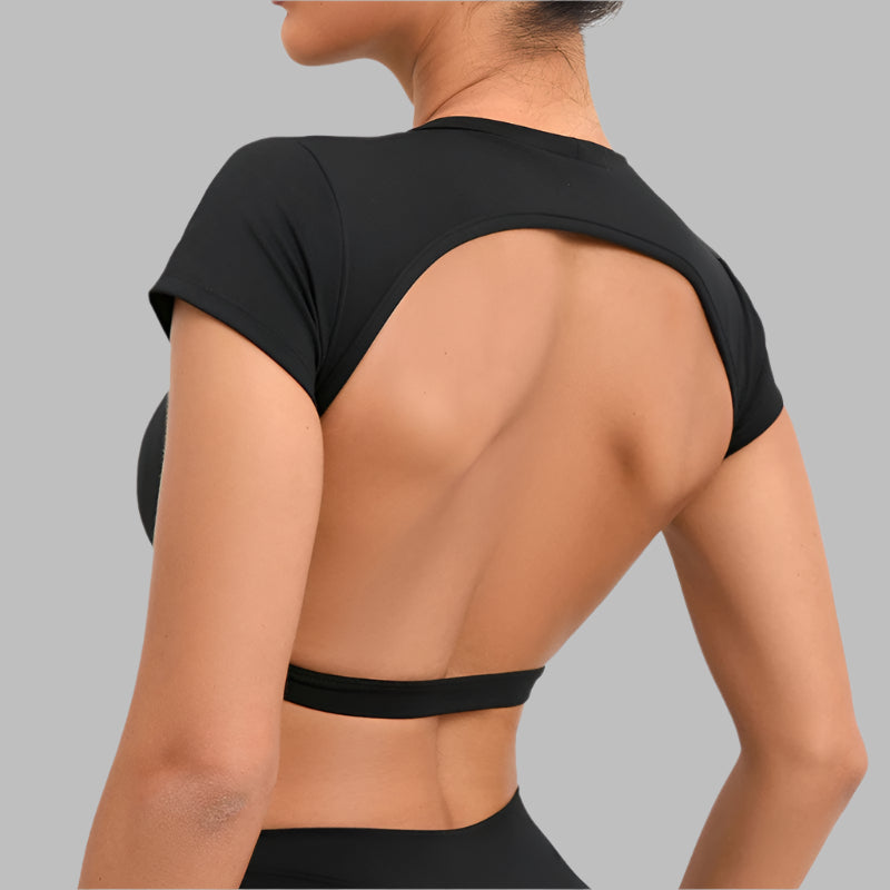 Womens Open-Back Crop Top