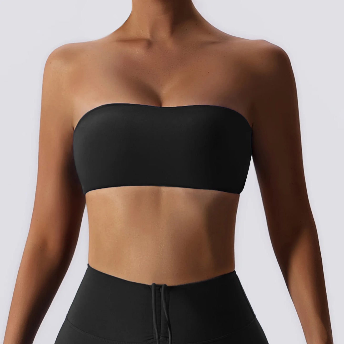 Women's Strapless Sports Bra Gym Top