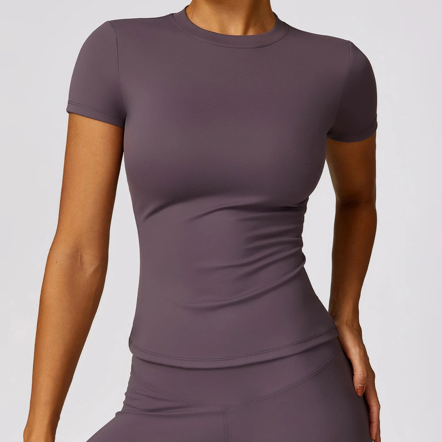 Women's T Shirt Short Sleeve Breathable Stretchy Slim Active Tee