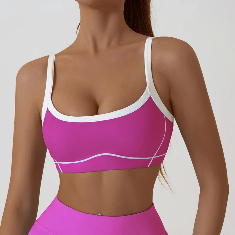 Women's Thin Strap High Support Impact Push-up Sports Bra