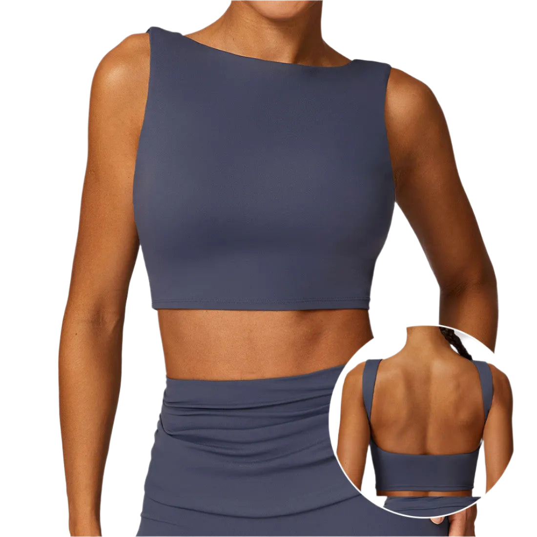 Women's Open Back Slim Fit Fitness Crop Tank Top