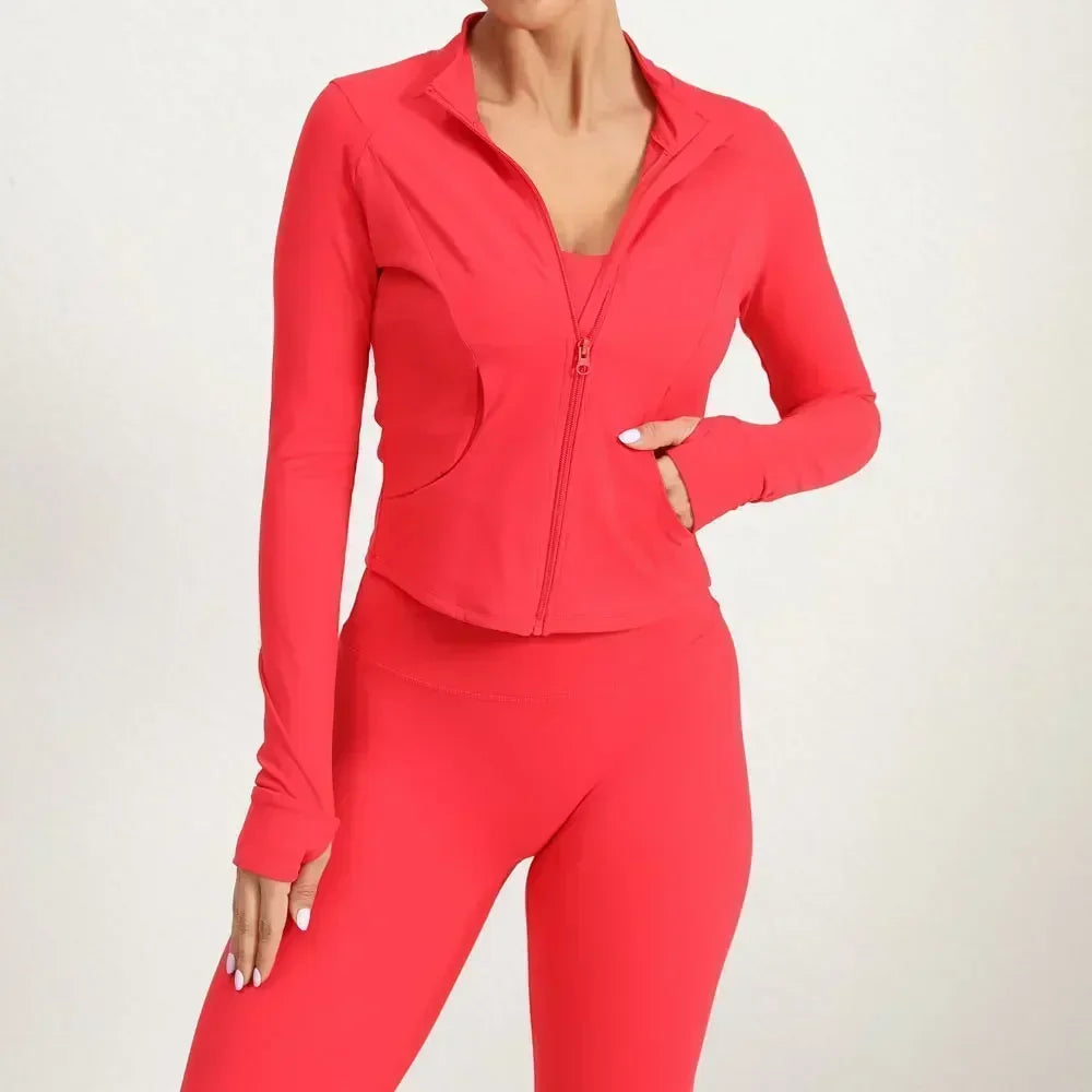 Women's Tight Activewear Jacket with Zipper