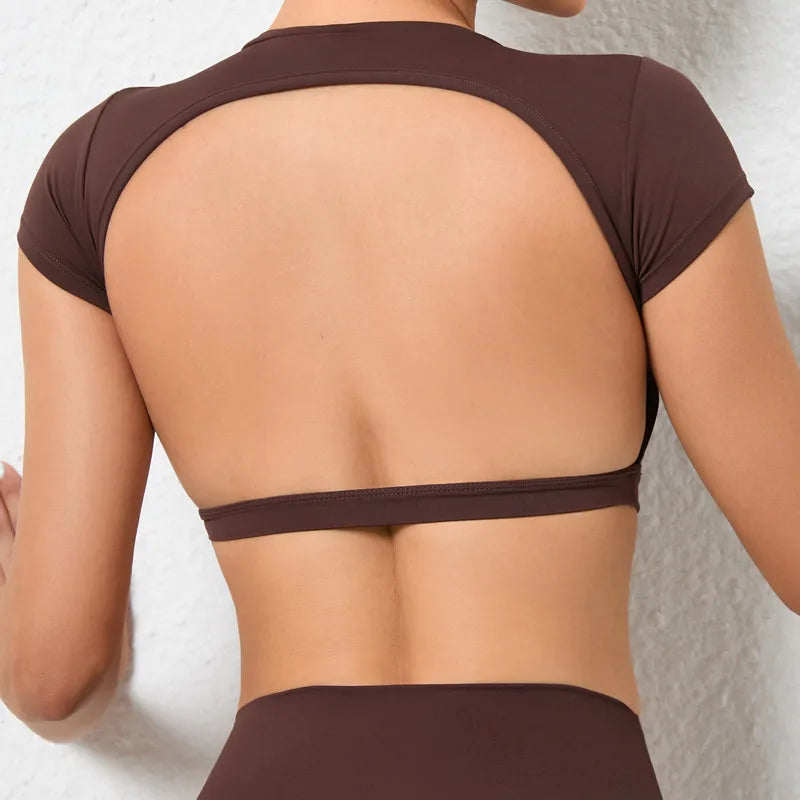 Womens Open-Back Crop Top