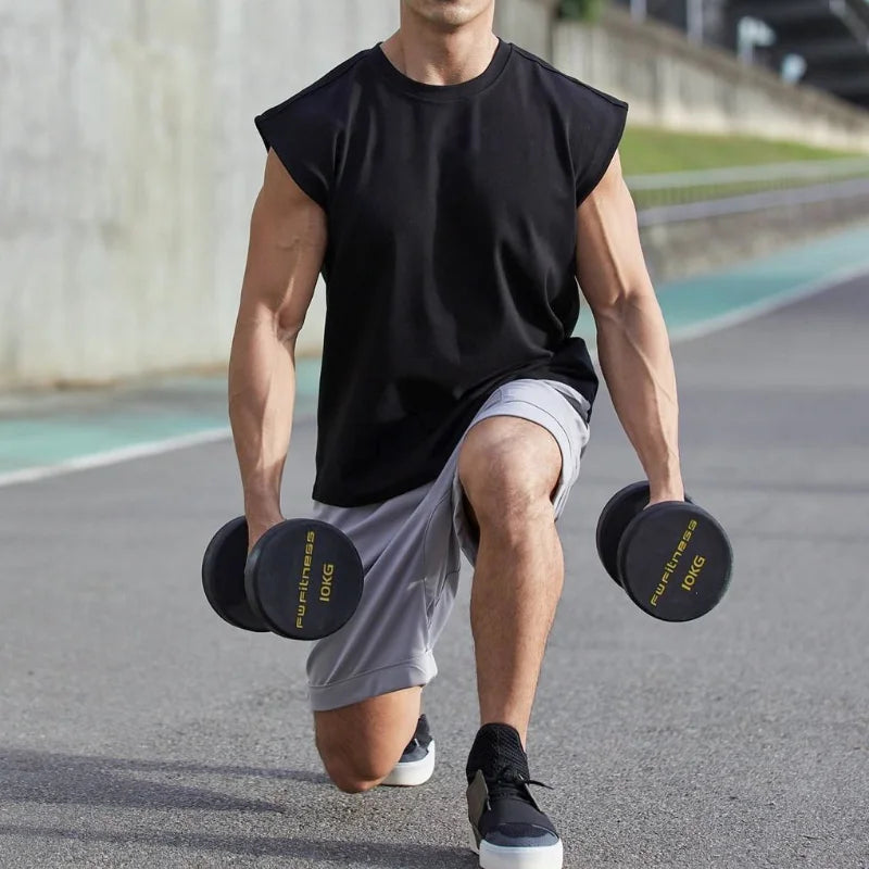 Cotton Sport T-shirt Bodybuilding Slim Shirts Sleeveless Tank Tops