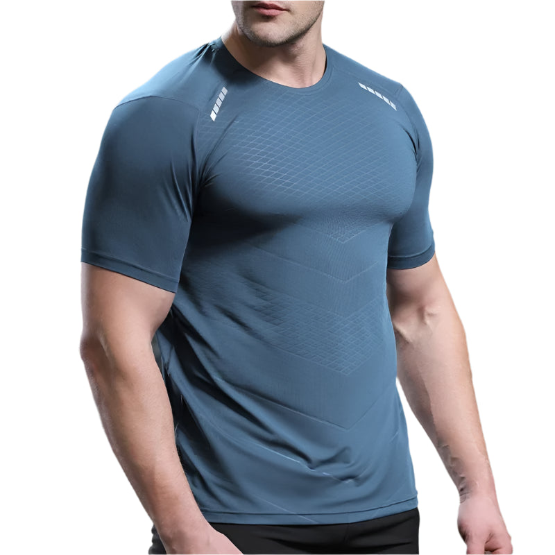 Men Thin Ice Silk Tops Running Short-sleeved Sports T-shirt