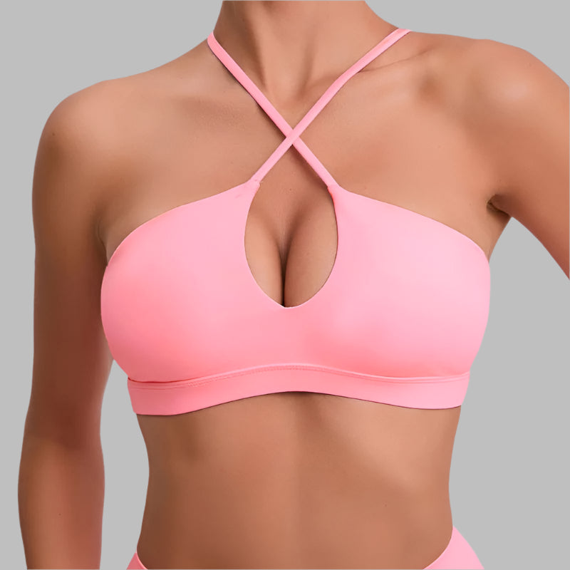 Cross Back Padded Sports Bra for Women