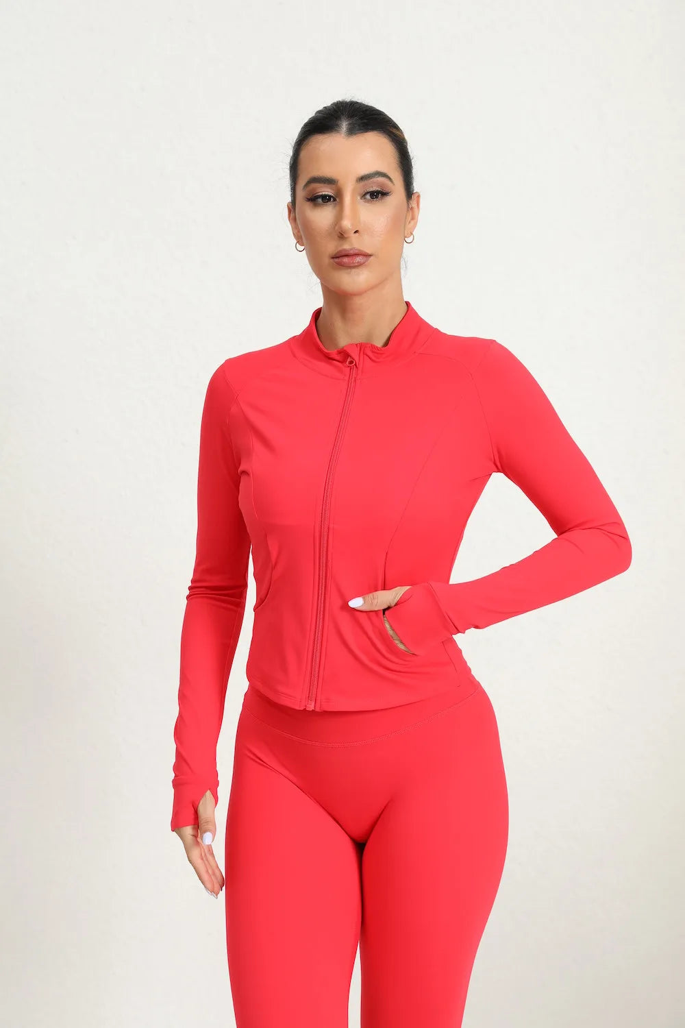 Women's Tight Activewear Jacket with Zipper