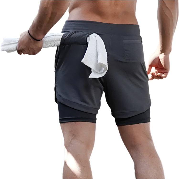 Men's 2 In 1 Quick Dry Gym Workout Shorts