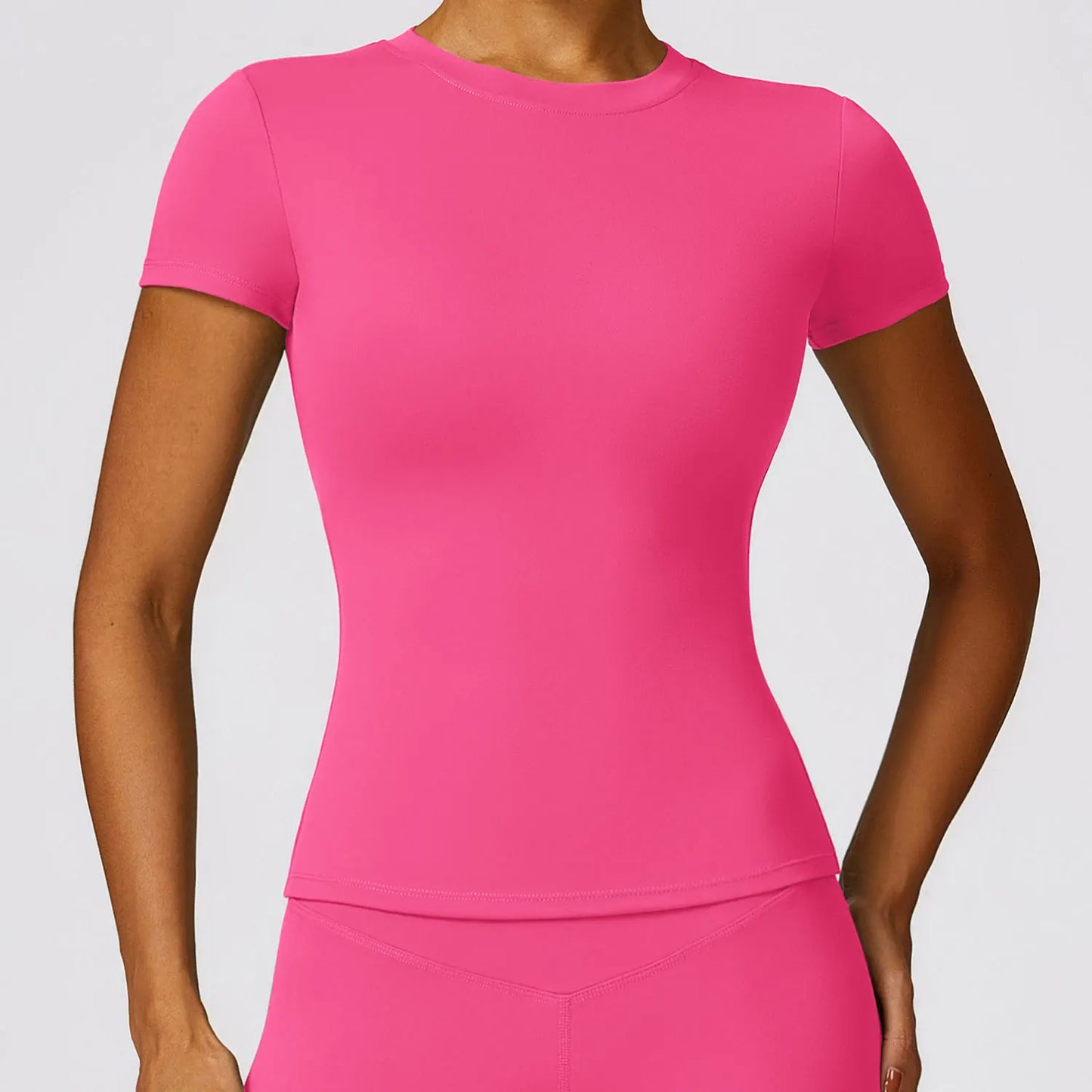 Women's T Shirt Short Sleeve Breathable Stretchy Slim Active Tee