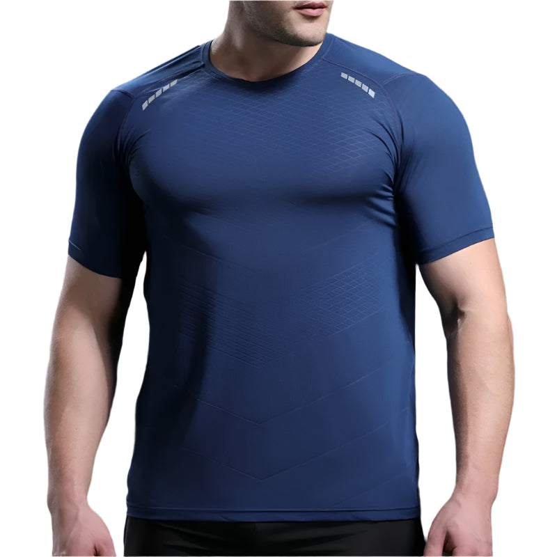 Men Thin Ice Silk Tops Running Short-sleeved Sports T-shirt