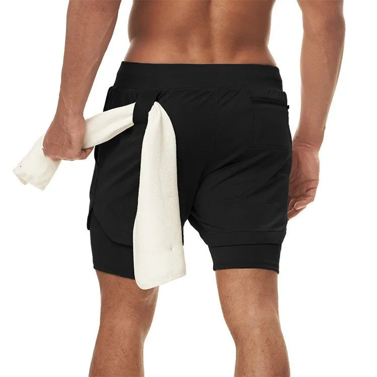 Men's 2 In 1 Quick Dry Gym Workout Shorts