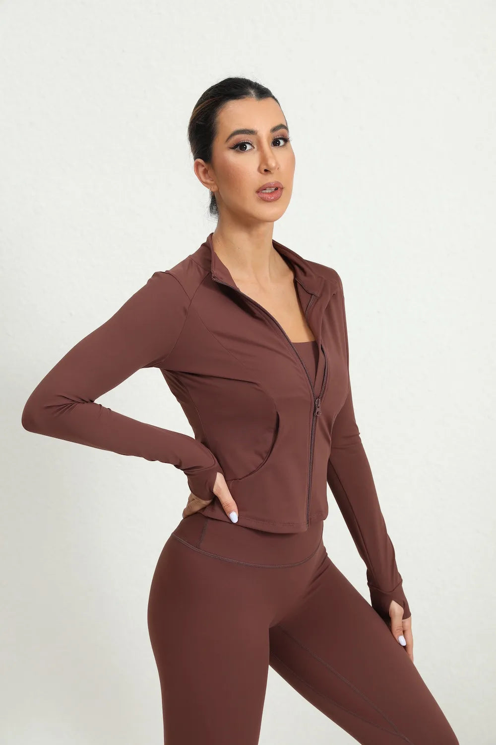 Women's Tight Activewear Jacket with Zipper