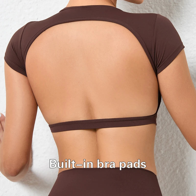 Womens Open-Back Crop Top