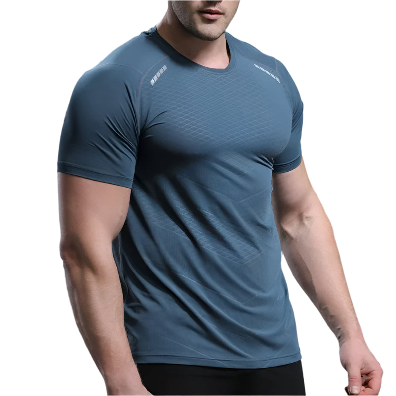 Men Thin Ice Silk Tops Running Short-sleeved Sports T-shirt