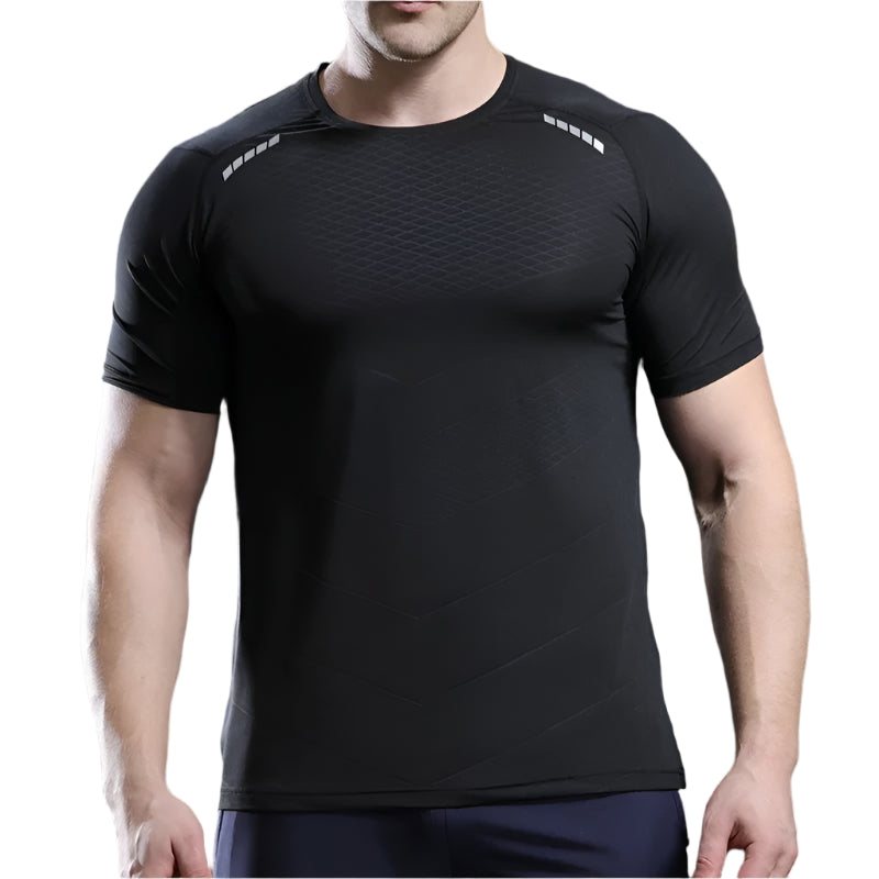Men Thin Ice Silk Tops Running Short-sleeved Sports T-shirt