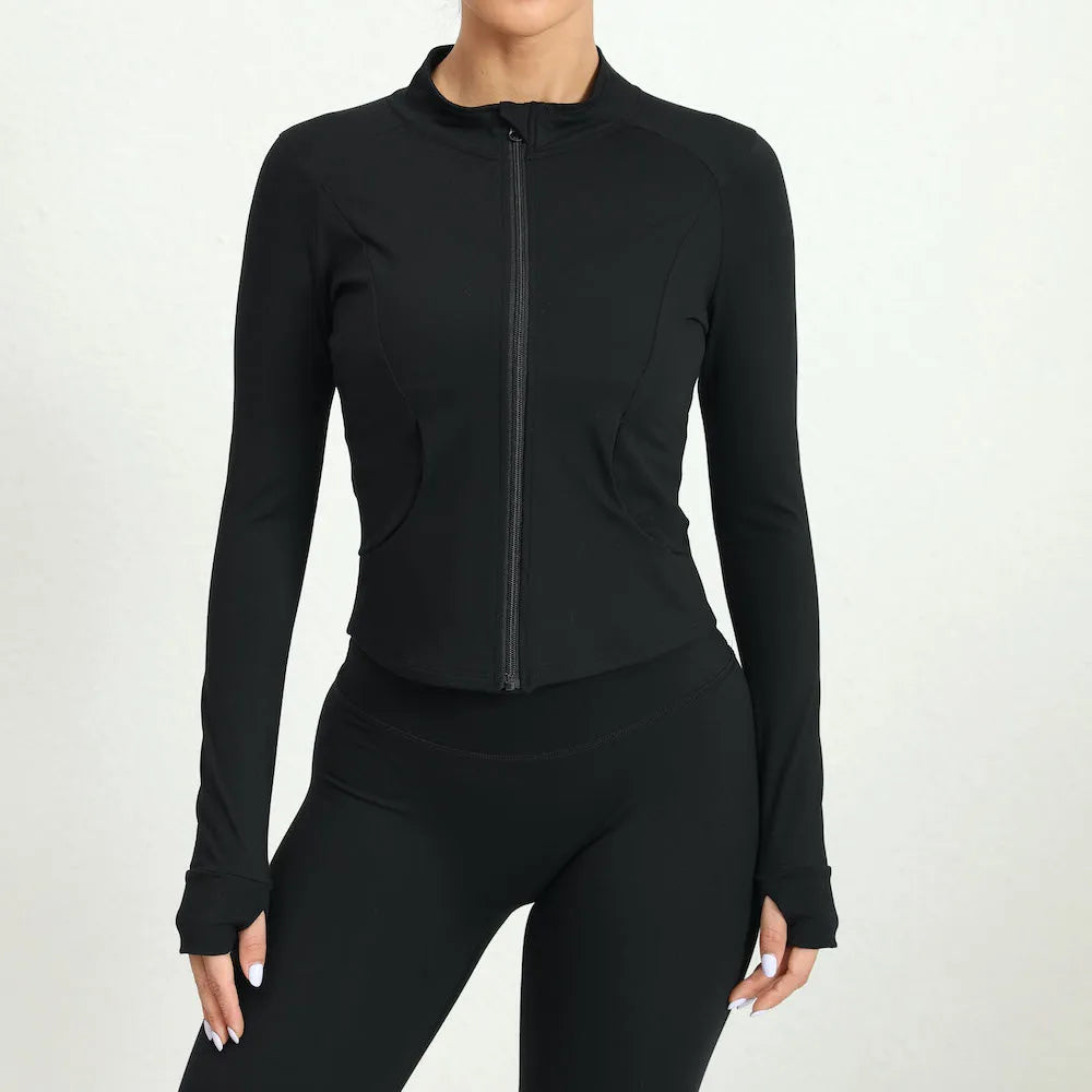 Women's Tight Activewear Jacket with Zipper
