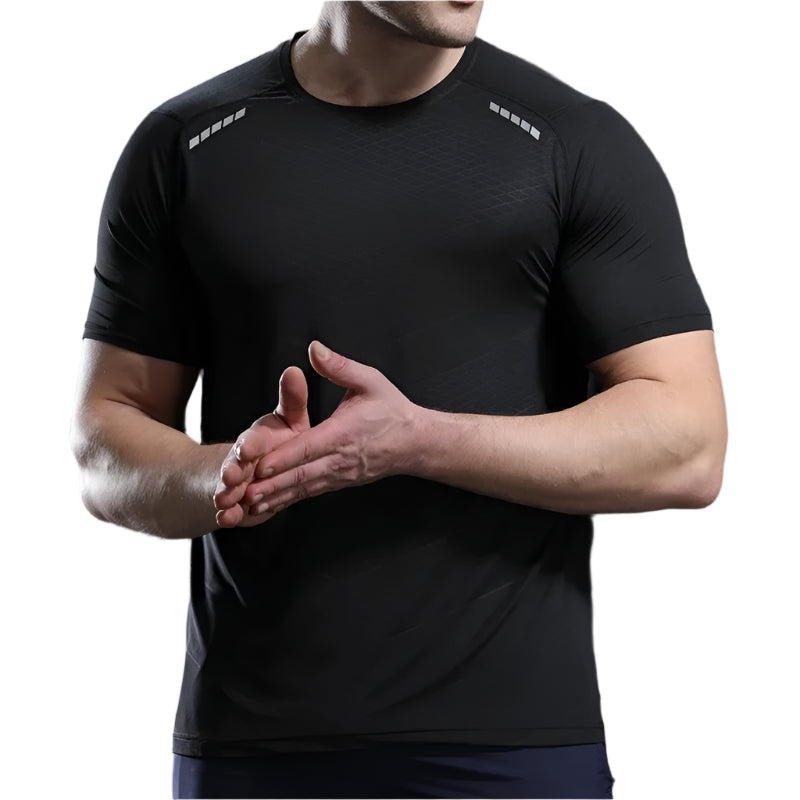 Men Thin Ice Silk Tops Running Short-sleeved Sports T-shirt
