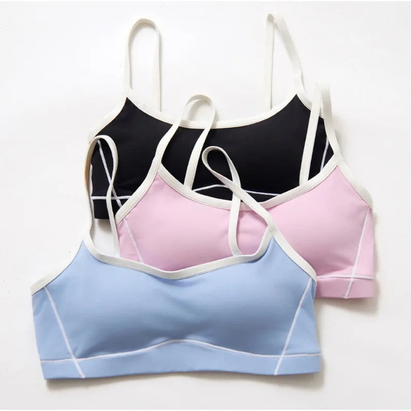 Women's Thin Strap High Support Impact Push-up Sports Bra