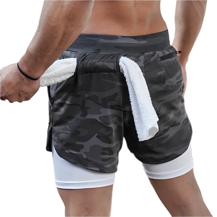 Men's 2 In 1 Quick Dry Gym Workout Shorts