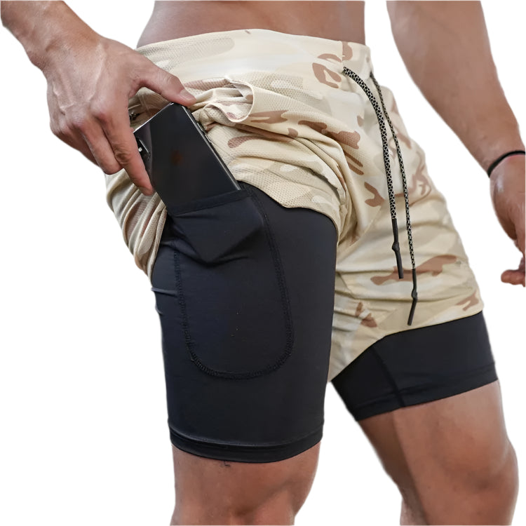 Men's 2 In 1 Quick Dry Gym Workout Shorts