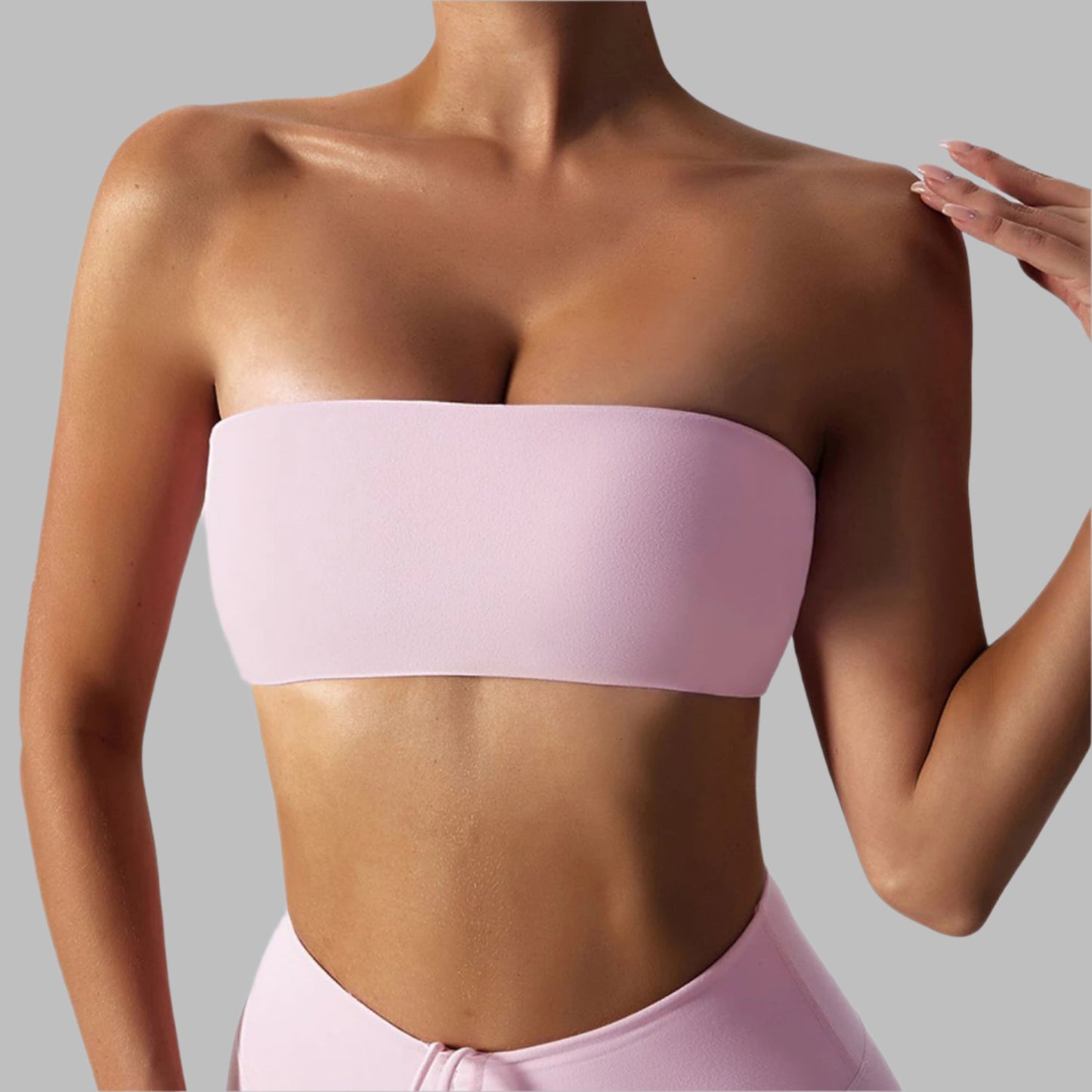 Women's Strapless Sports Bra Gym Top
