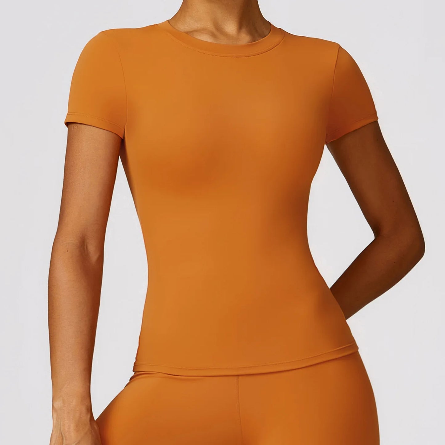 Women's T Shirt Short Sleeve Breathable Stretchy Slim Active Tee