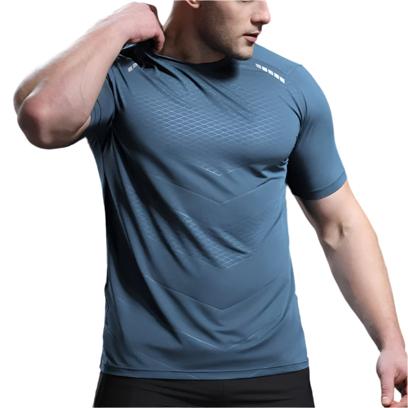 Men Thin Ice Silk Tops Running Short-sleeved Sports T-shirt