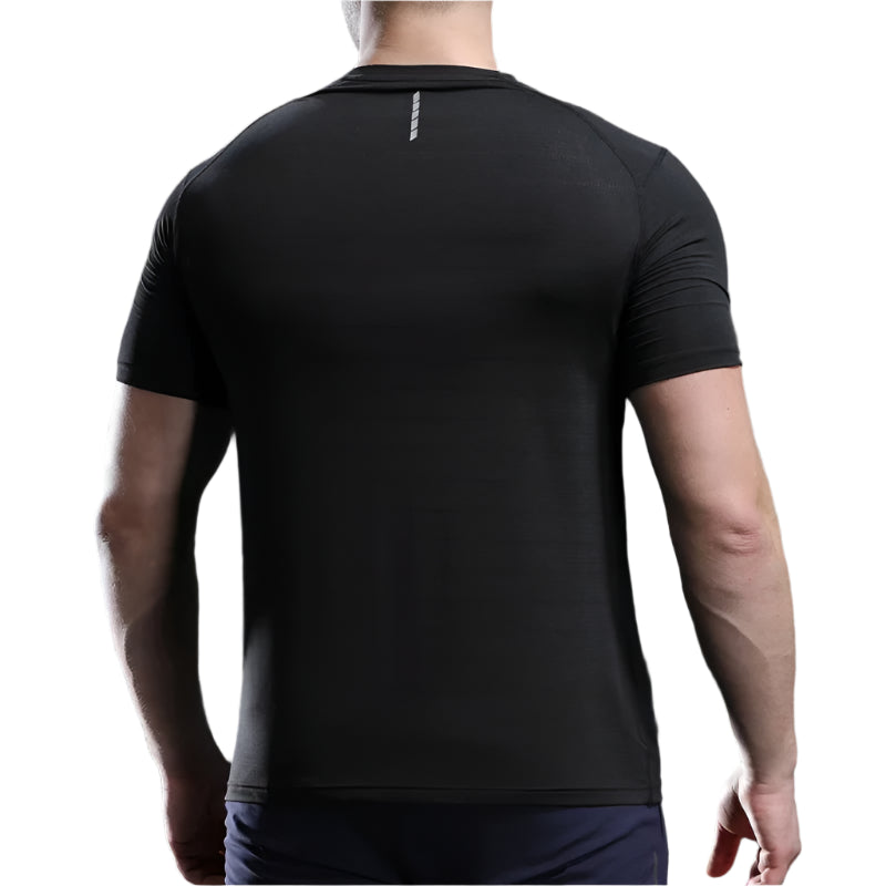Men Thin Ice Silk Tops Running Short-sleeved Sports T-shirt
