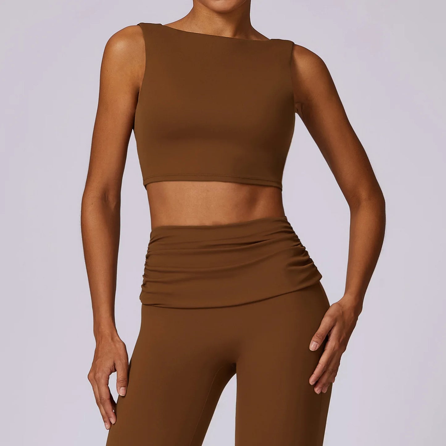 Women's Open Back Slim Fit Fitness Crop Tank Top