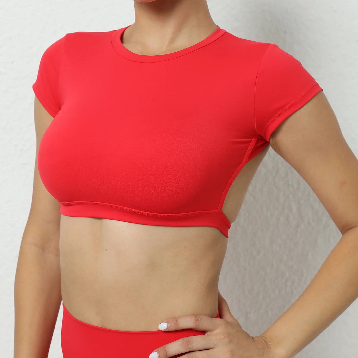 Womens Open-Back Crop Top