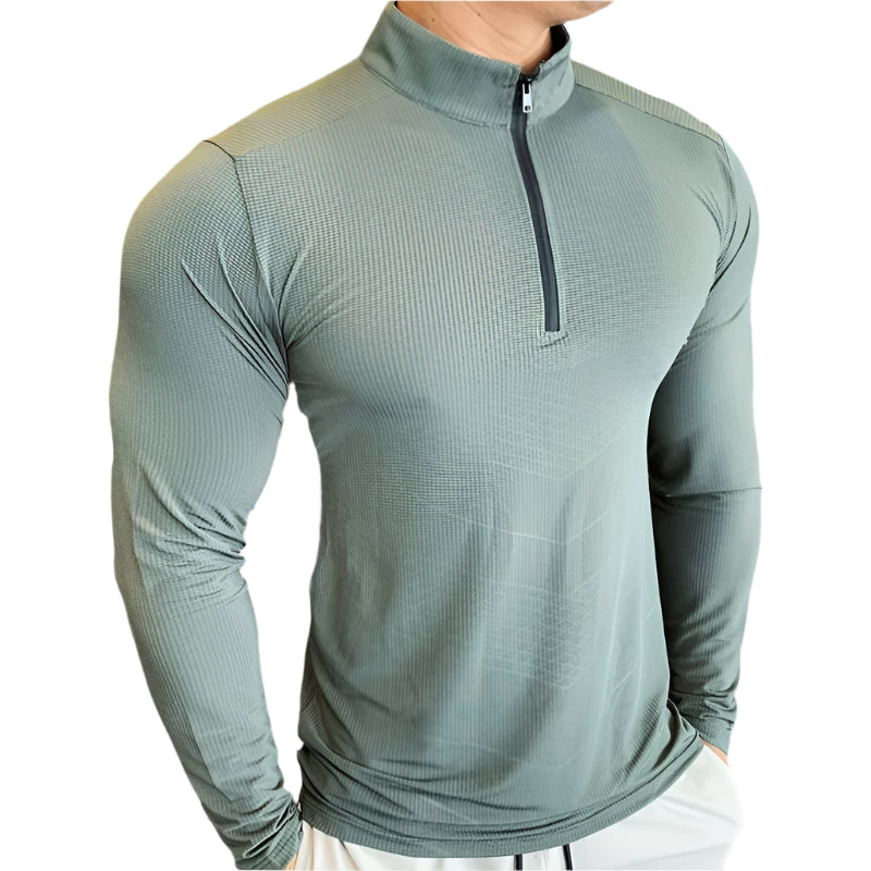 Mens Fitness Trainer Training Tshirts Tops Gym Workout Compression Sweatshirt for Running Football Jersey High Collar Sportswear