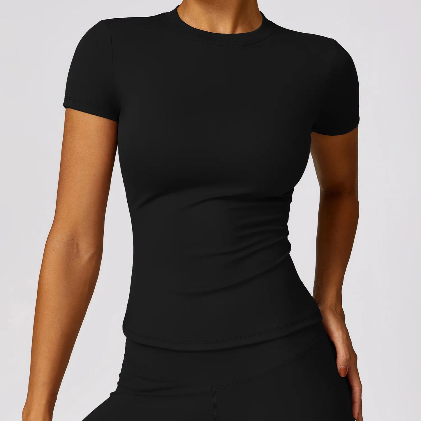 Women's T Shirt Short Sleeve Breathable Stretchy Slim Active Tee