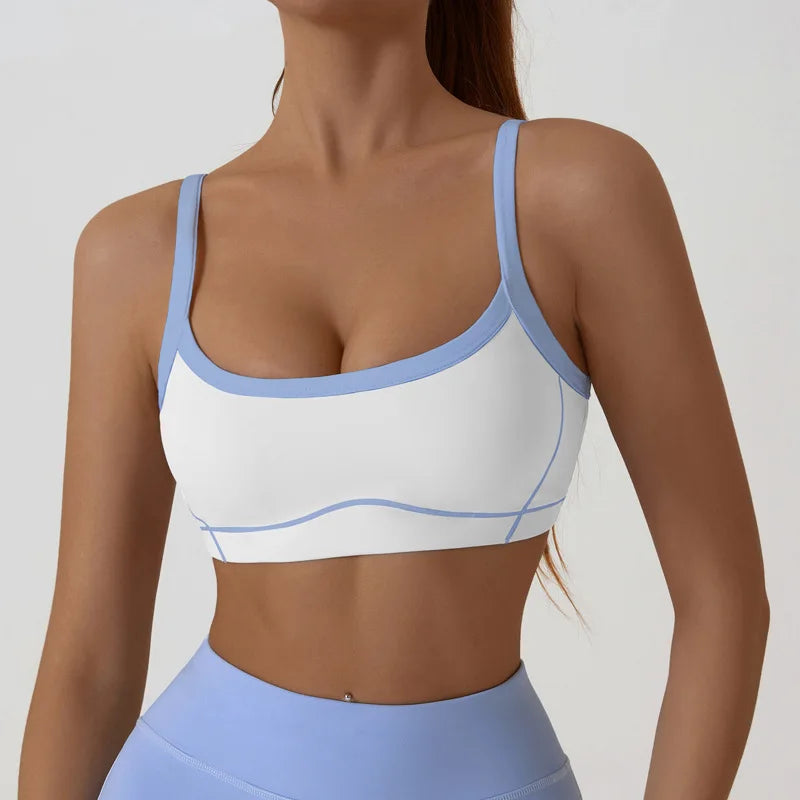 Women's Thin Strap High Support Impact Push-up Sports Bra