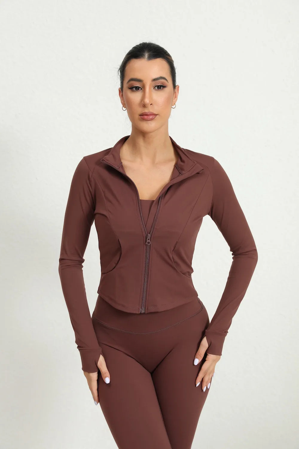 Women's Tight Activewear Jacket with Zipper