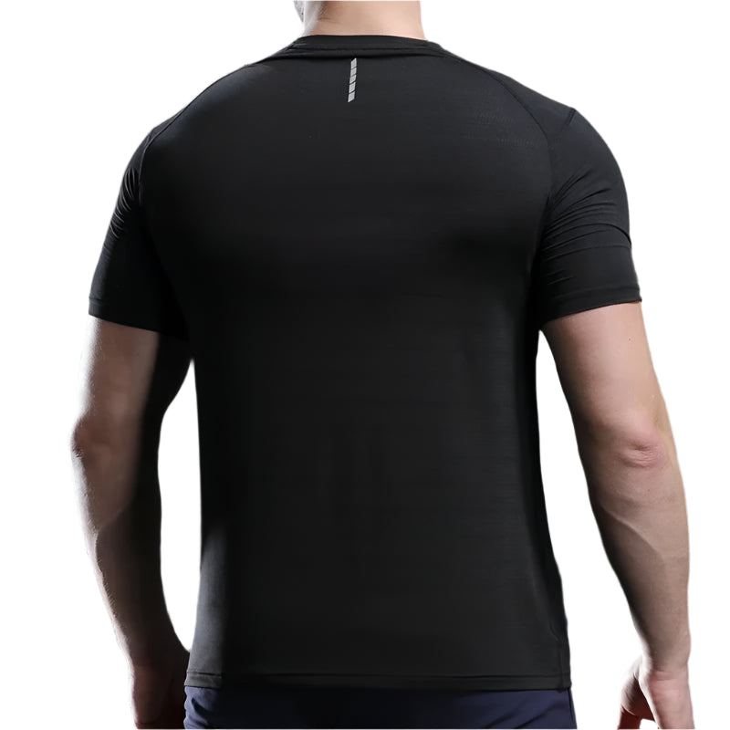 Men Thin Ice Silk Tops Running Short-sleeved Sports T-shirt