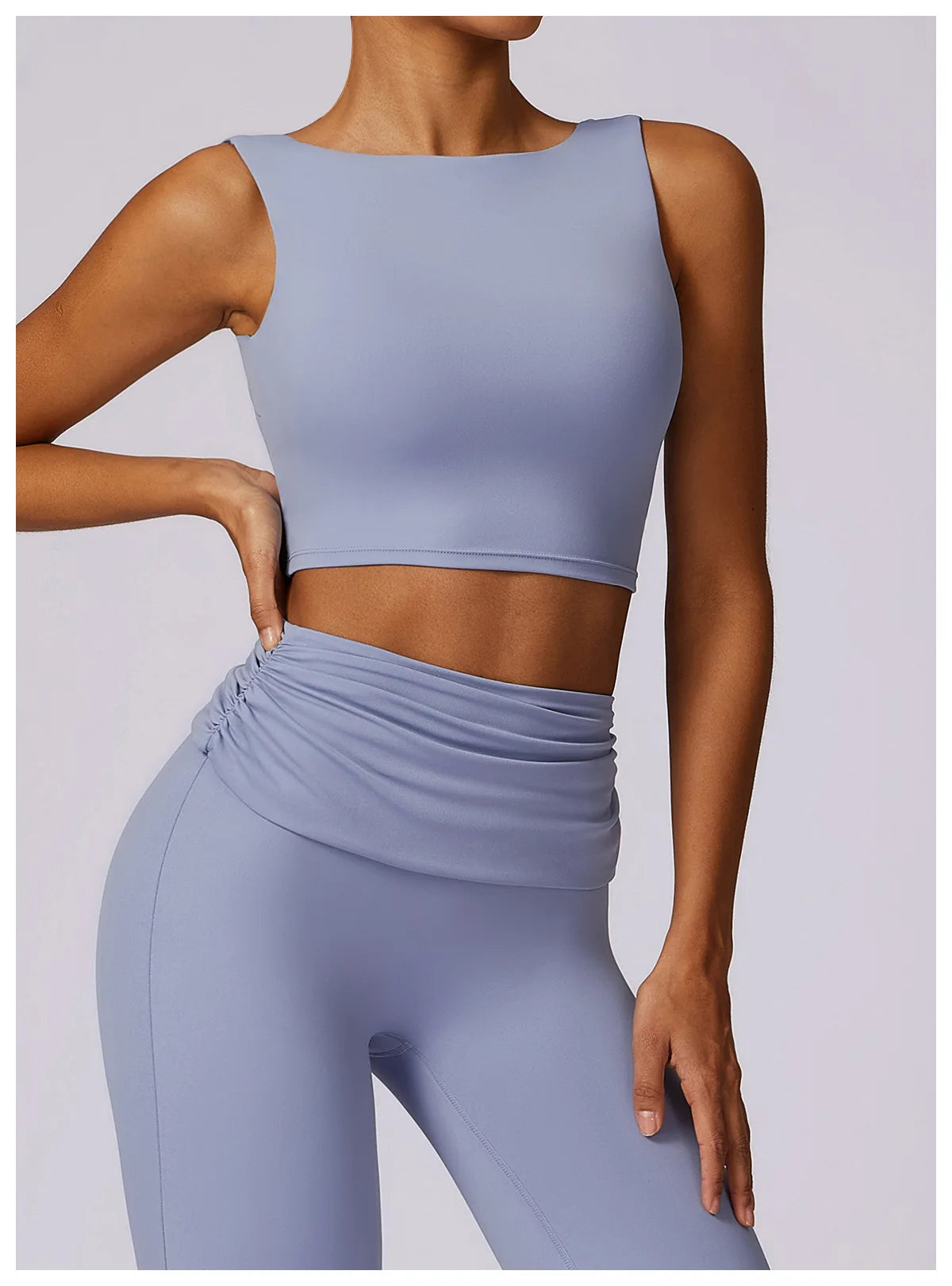 Women's Open Back Slim Fit Fitness Crop Tank Top