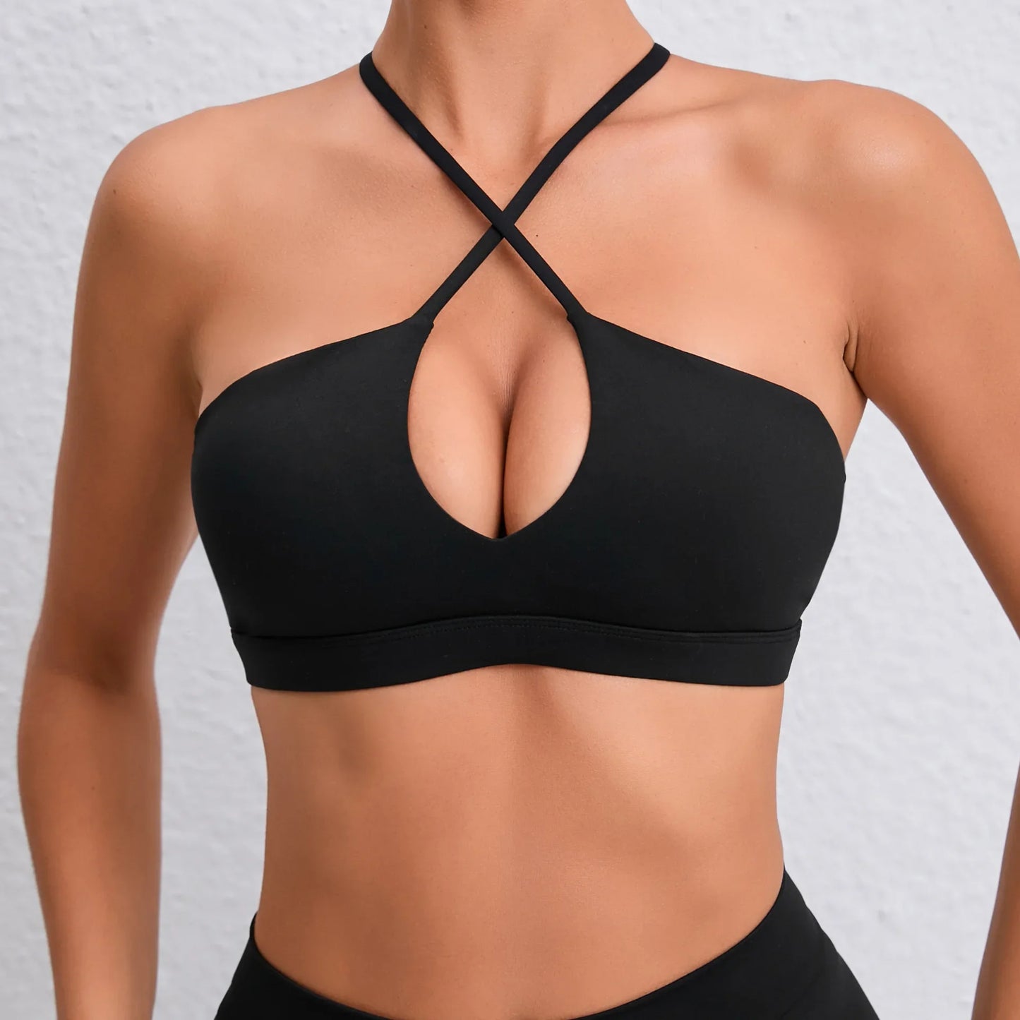 Cross Back Padded Sports Bra for Women
