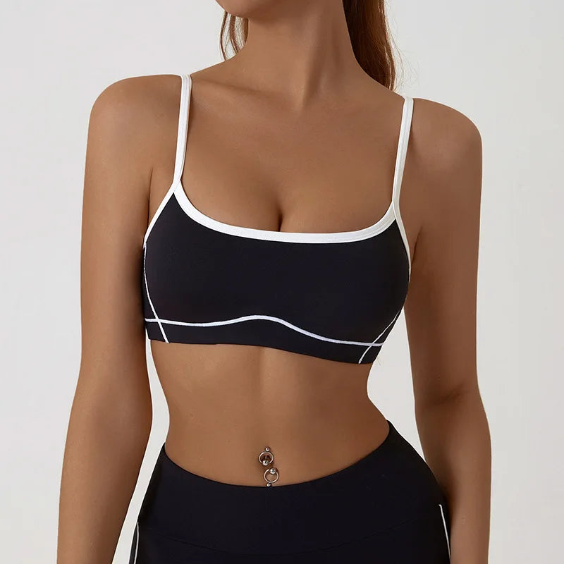 Women's Thin Strap High Support Impact Push-up Sports Bra