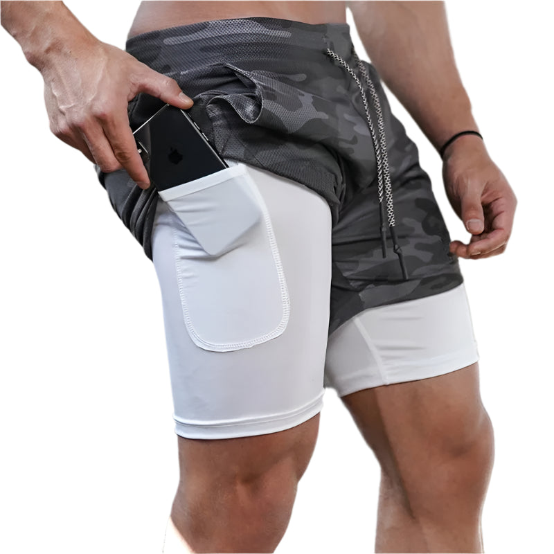 Men's 2 In 1 Quick Dry Gym Workout Shorts
