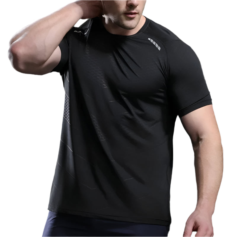 Men Thin Ice Silk Tops Running Short-sleeved Sports T-shirt
