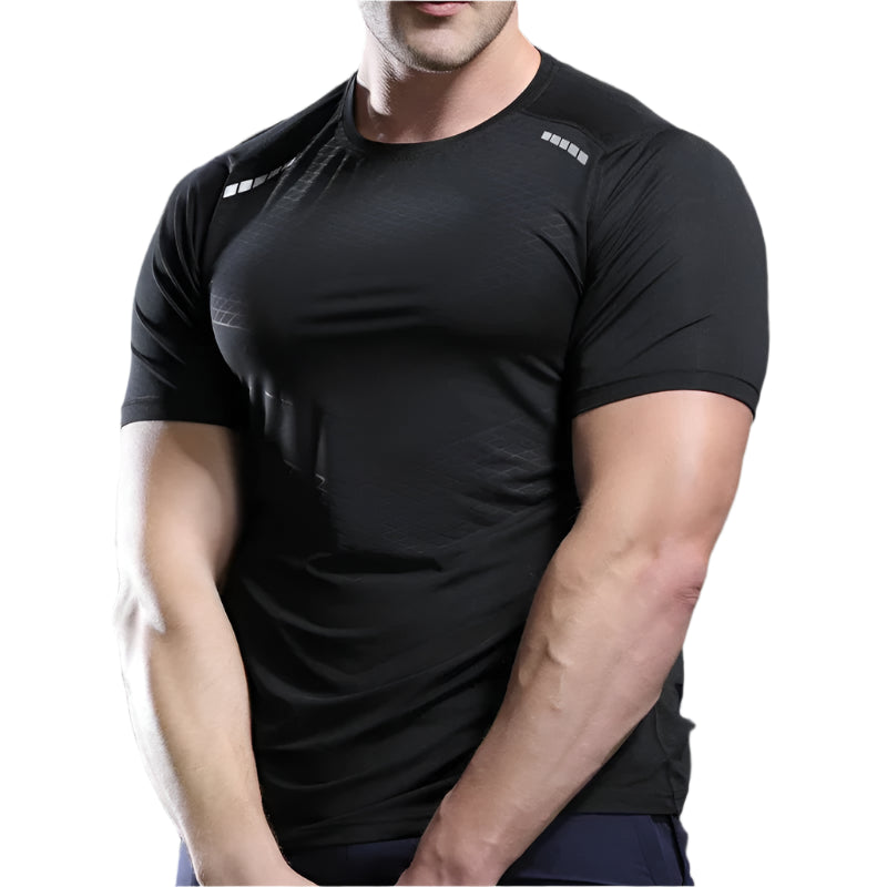 Men Thin Ice Silk Tops Running Short-sleeved Sports T-shirt
